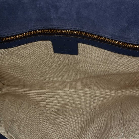 Vintage Gucci Soho Disco Patent Leather Clutch Bag Blue - Image 5
