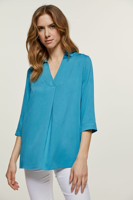 Turquoise V Hals Top - Image 2