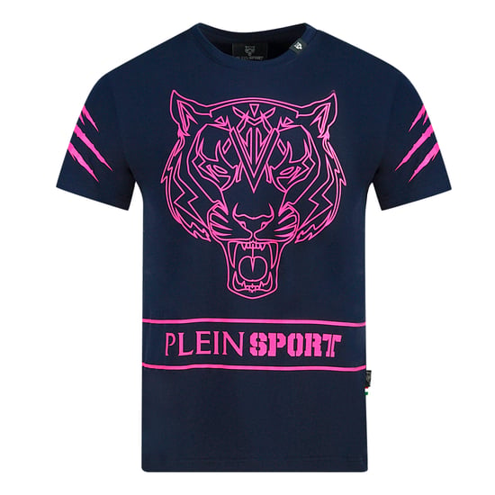 Plein Sport Tiger Scratch Navy Blue T-Shirt - Image 1