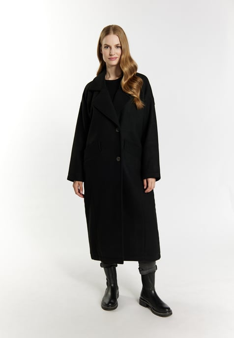 Dreimaster Overgangsjas van wolmix Dames zwart - Image 3
