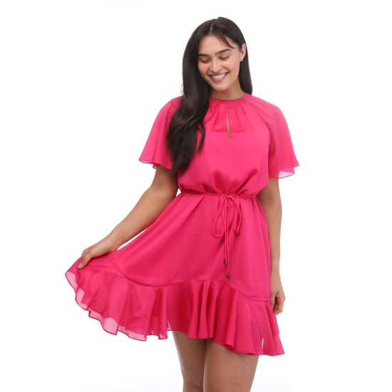 Women's Ted Baker Elsieee Fluted Hem Mini Dress in Pink