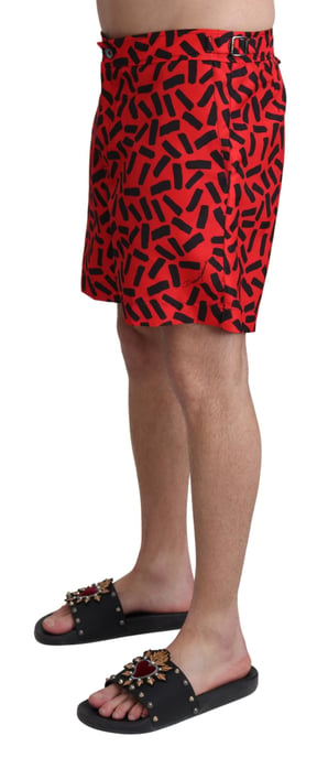 Dolce & Gabbana Herrars Röda Mönstrade Badshorts - Image 2