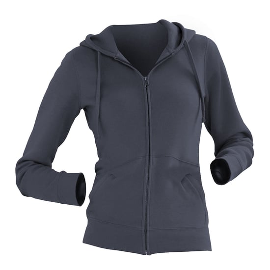 Russell Ladies Premium Authentic Zipped Hoodie (3-Layer Fabric) (Convoy Grey) - Image 2