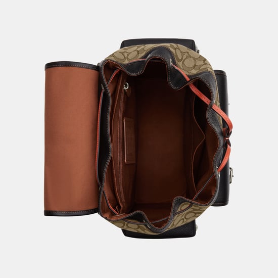 Sprint Backpack in Leather and Signature Jacquard Bag