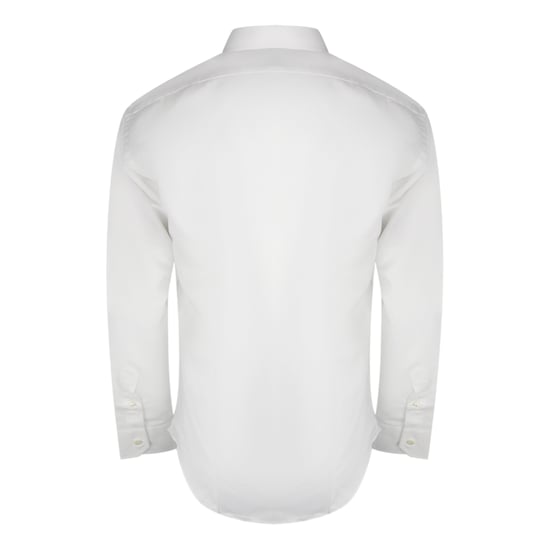 Aquascutum Plain Branded Logo Long Sleeve White Shirt