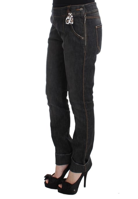 Ermanno Scervino Kvinno Grå Bomulls Slim Fit Denim Jeans - Image 2
