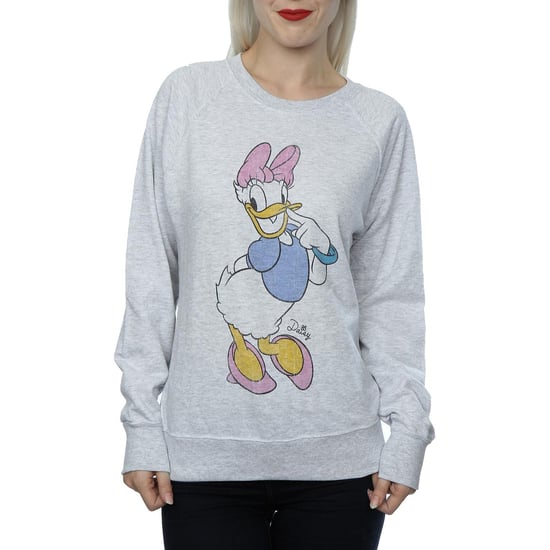 Disney Womens/Ladies Classic Daisy Duck Heather Sweatshirt (Heather Grey)