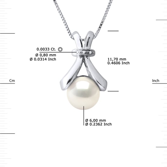 DIADEMA - Pendant - White Gold and Real Freshwater Pearls - White - Image 3