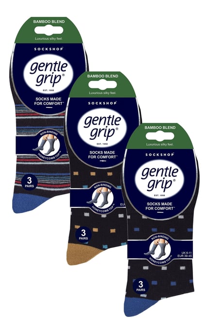 9 Pack Mens Bamboo Socks | Gentle Grip | Extra Wide Loose Top Non Elastic Socks - SOMRM080910 - Image 2