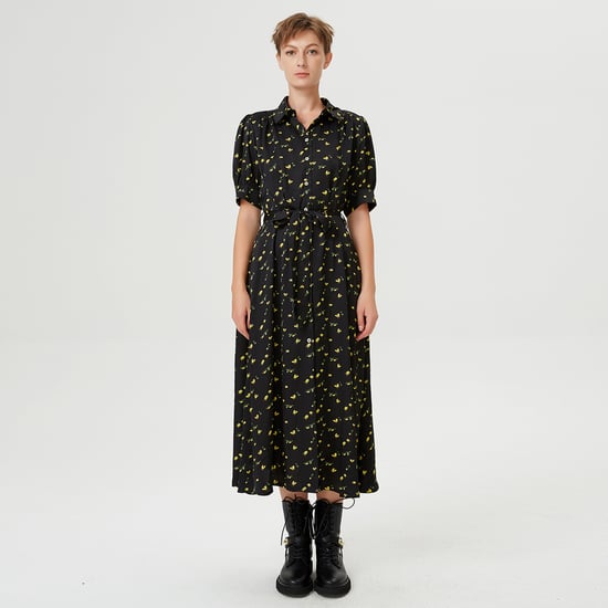 Shirt-jurk met gezwollen mouwen en lieveheersbeestje print - Image 3