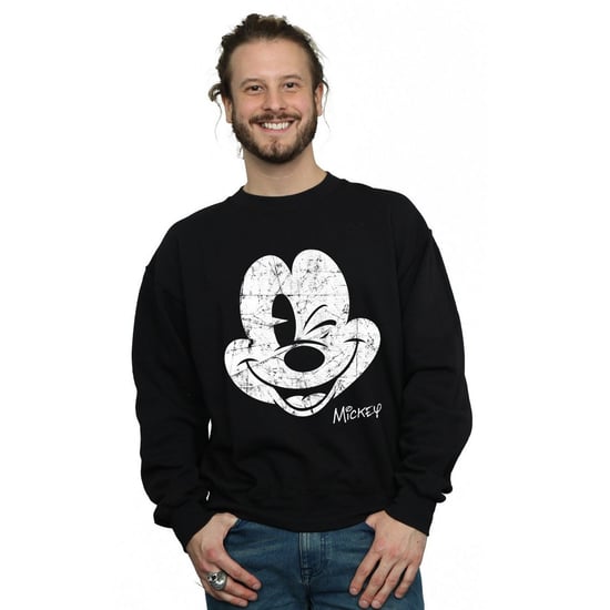 Disney Mens Mickey Mouse Face Sweatshirt (Black)