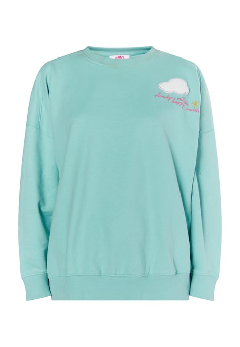 Mymo Sweatshirt met applicatie Dames aqua - Image 1