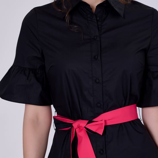 Skater cotton ruffle dress