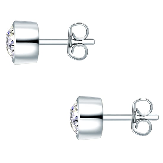Set (necklace + stud earring) sterling silver embellished with swarovski crystals® white Rafaela Donata
