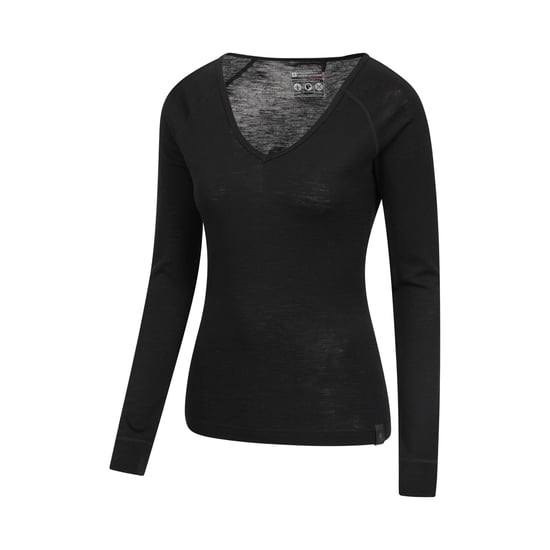 Mountain Warehouse Dames/Dames Merino Wol V Hals Top (Zwart) - Image 2