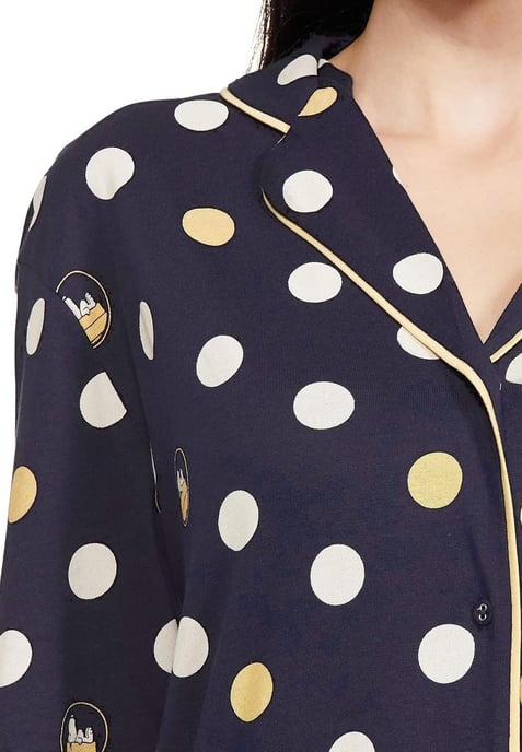 Marks and Spencer Womens Nachthemd van puur katoen in marine - Image 4
