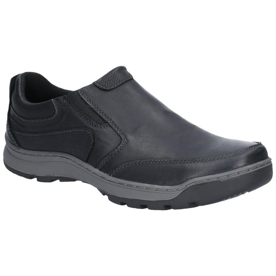 Hush Puppies Mens Jasper Slip On Leather Shoes (Black) - Image 1