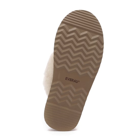 EVER AU Women Wagtail Removable Strap Platform Slippers - Chestnut