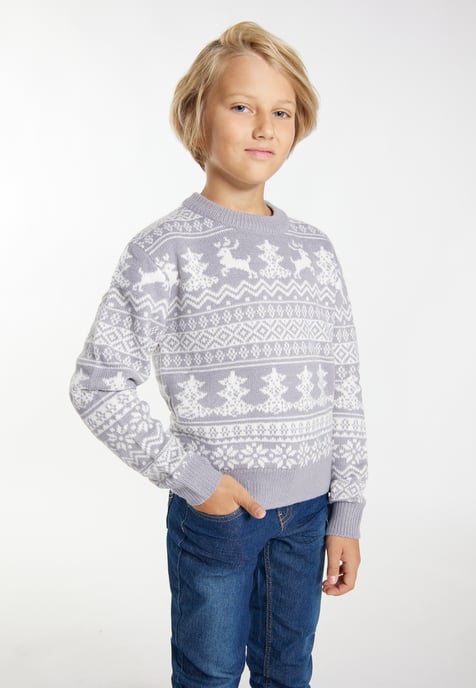 Mo Jumper jongens (kinderen) grijs wit - Image 3