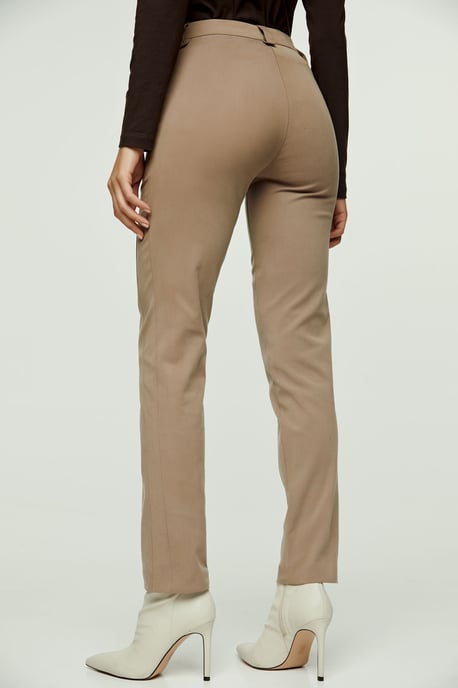 Camel Fitted Full Length Pants