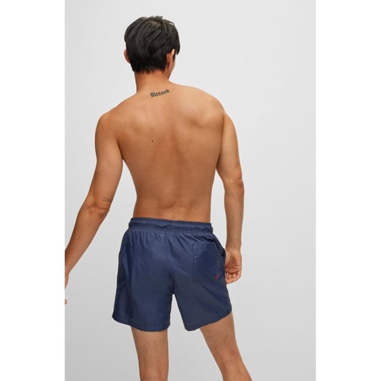 HUGO HAITI Mens Quick-Drying Swim Shorts In Recycled Fabric With Logo
