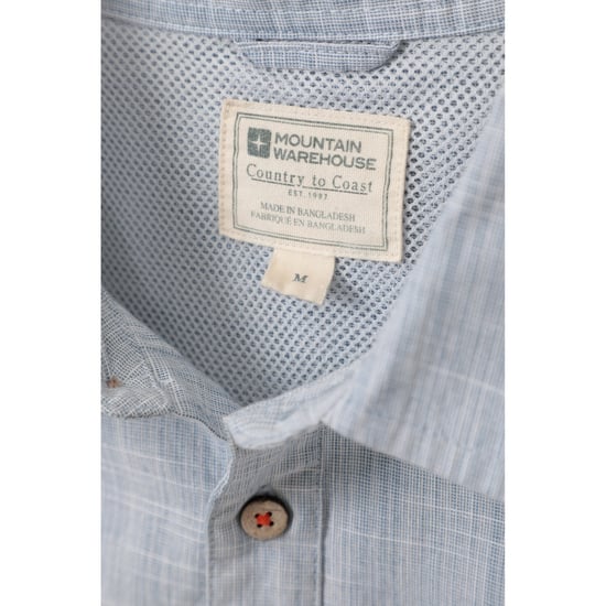 Mountain Warehouse Mens Coconut Slub Short-Sleeved Shirt (Blue)