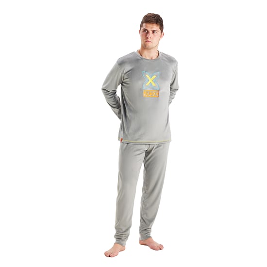 Men's long-sleeved round-neck velvet pajamas MU3