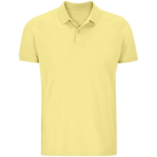 SOLS Mens Planet Piqué Organic Polo Shirt (Light Yellow)
