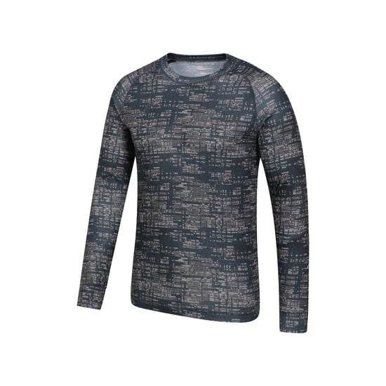 Mountain Warehouse Mens Talus Printed Long-Sleeved Thermal Top (Black)