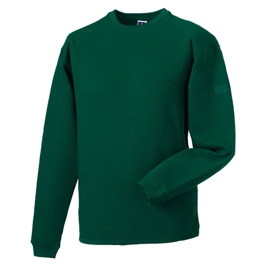 Russell Mens Crew Neck Set In Sweatshirt Top (Bottle Green) - Image 2