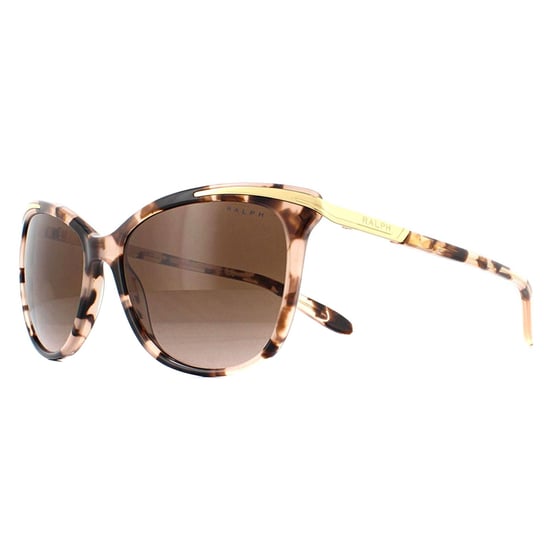 Ralph by Ralph Lauren Cat Eye Womens Pink Tortoise Dark Brown Gradient Sunglasses