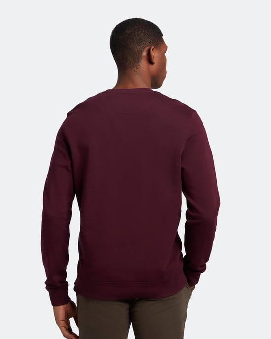 Lyle & Scott Crew Neck Sweatshirt in Burgundy - Image 3
