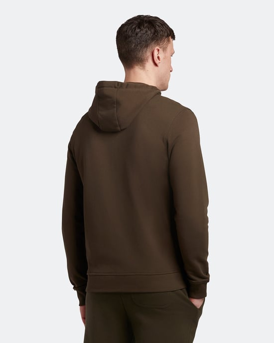 Lyle & Scott Zip Through Hoodie in Olive - Image 3