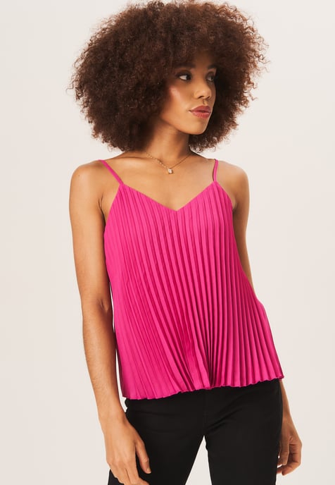 Strappy Pleated Cami Top