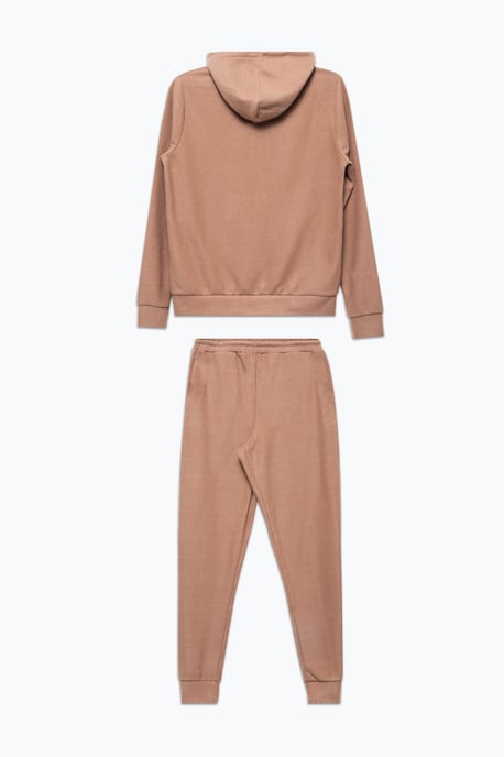 Hype Brown Faux Knit Women'S Tracksuit Set