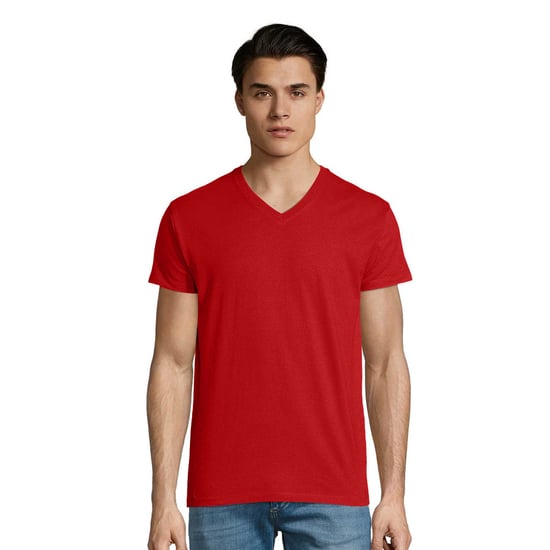 SOLS Heren Imperial V Hals T-shirt (Rood) - Image 5