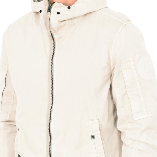 Overshirt jacket with hood collar D01657 man
