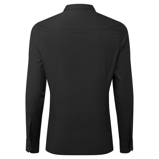 Premier Womens/Ladies Grandad Collar Formal Shirt (Black) - Image 2