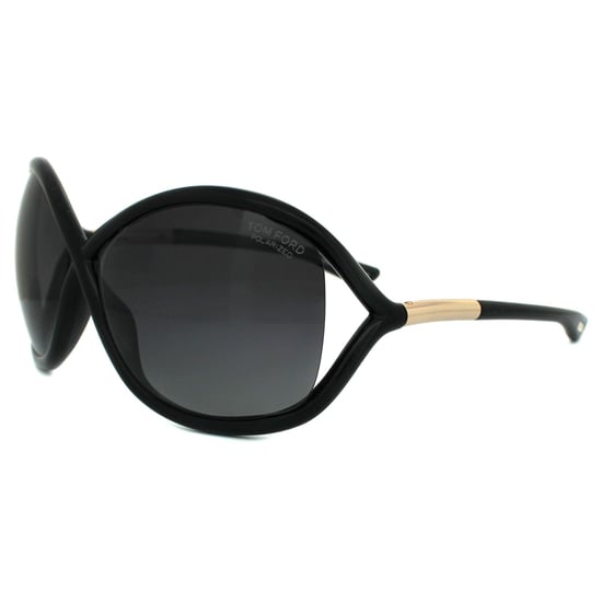 Tom Ford Butterfly Womens Shiny Black Smoke Grey Polarized Sunglasses - Image 2