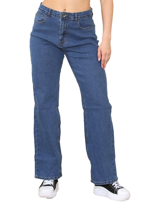 Enzo | Womens Wide Leg Jeans - Blue