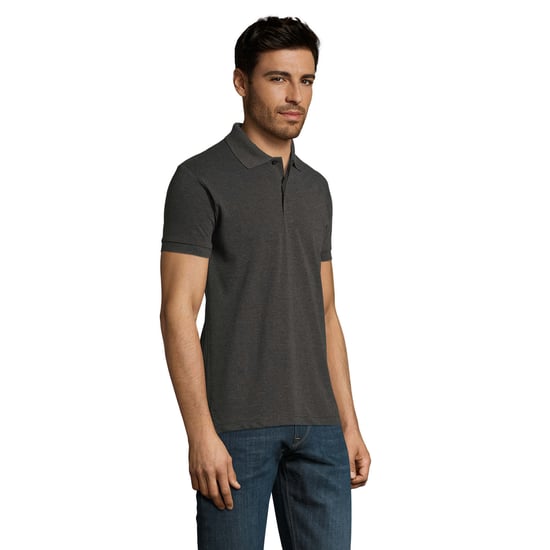 SOLS Heren Perfect Heather Poloshirt (Houtskoolmelange) - Image 3