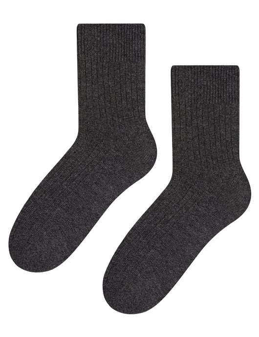 3 Pairs Mens Wool Dress Socks | Steven | Winter Lightweight Warm Boot Socks - Charcoal - Image 2