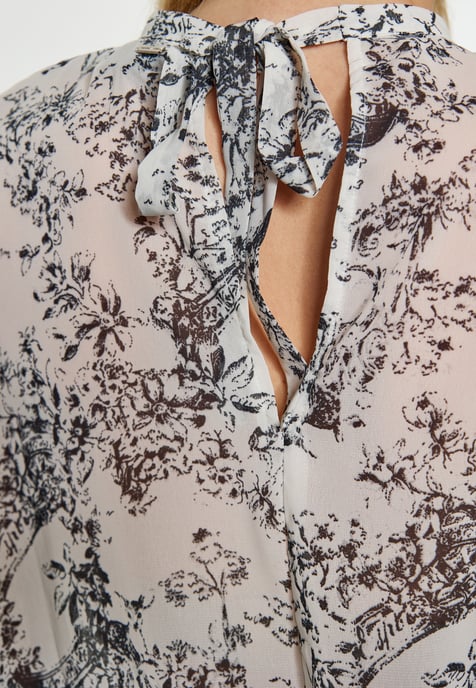 Dreimaster Blouse Dames zwart wit - Image 5