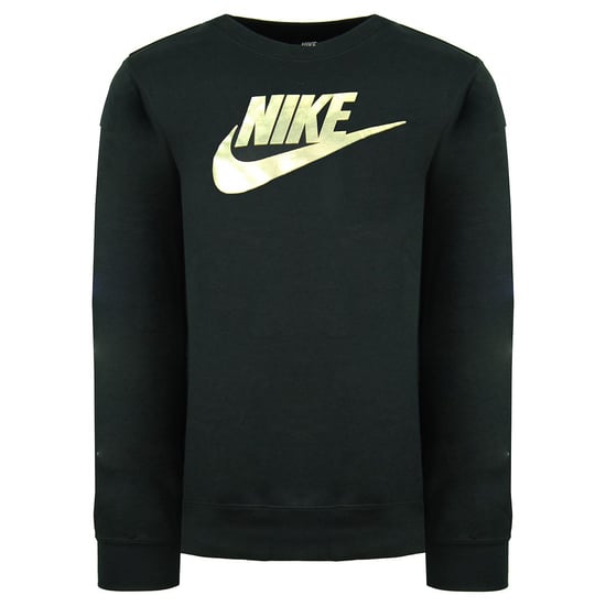 Nike Graphic Logo Black Long Sleeve French Terry Crew Kids Sweaters CU8518 010