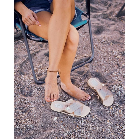 HEYDUDE Christi Slide Distressed Polyurethane Women's Metallic Sandals - Image 5
