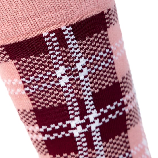 Trespass Unisex Adult Fergus Checked Socks (Dark Cherry)