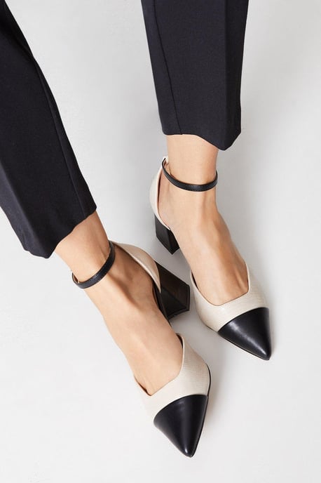 Wide Fit Dollis Pointed Two Part Toe Cap Courts - Image 1