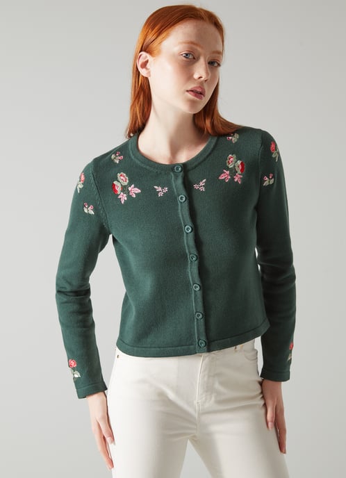 LK Bennett Monty Cardigans, Dark Green
