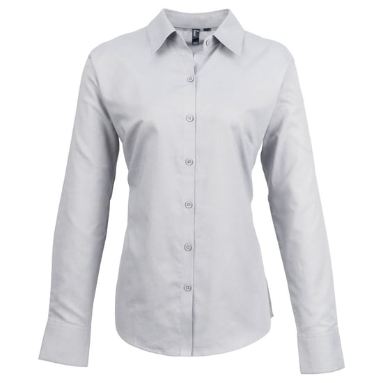 Premier Dames/Dames Signature Oxford Overhemd met lange mouwen (Zilver) - Image 1