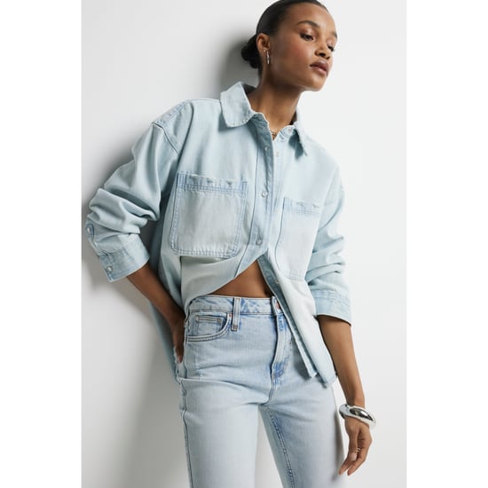 River Island Womens Slim Straight Jeans Light Blue High Waisted